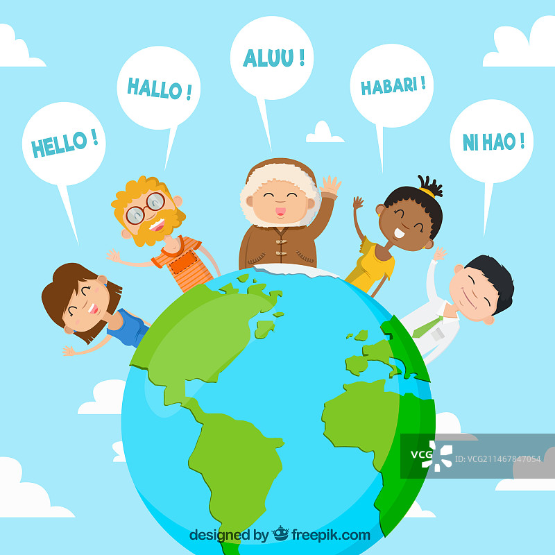 使用扁平风格说不同语言的人图片素材