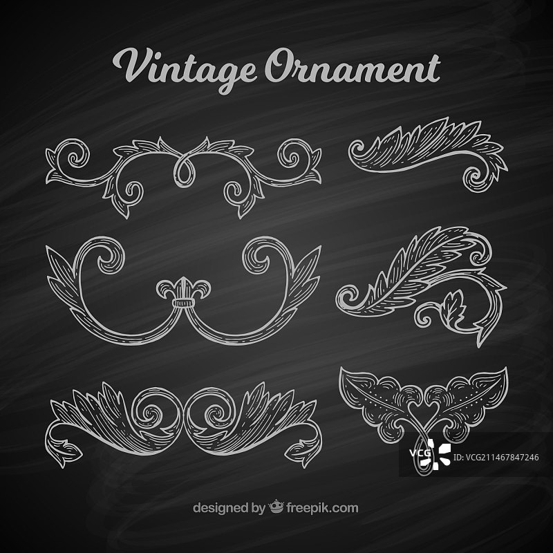 经典复古装饰品与黑板风格图片素材