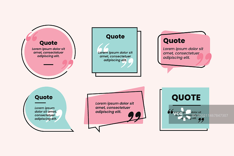 扁平风格引言框集合图片素材
