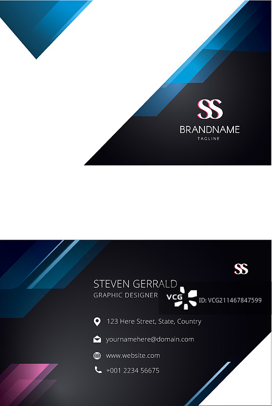 带照片的抽象名片模板图片素材