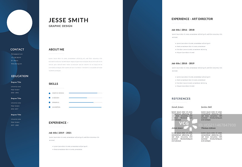 现代简约简历模板图片素材