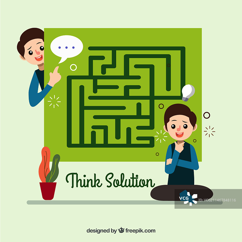 迷宫与工作人员的商业概念图片素材