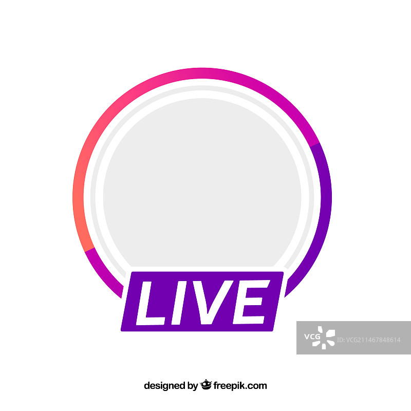 具有扁平化设计的现代直播图标图片素材