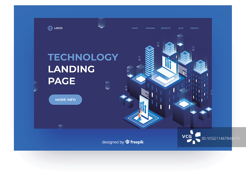 着陆页科技2.5D图片素材