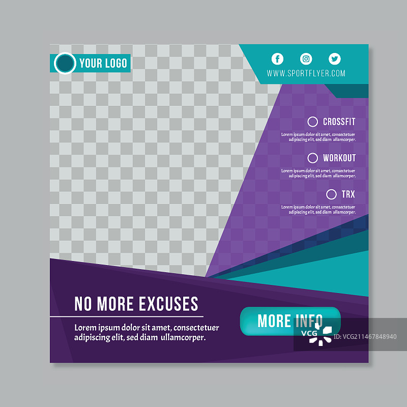 带照片的运动宣传单模板图片素材