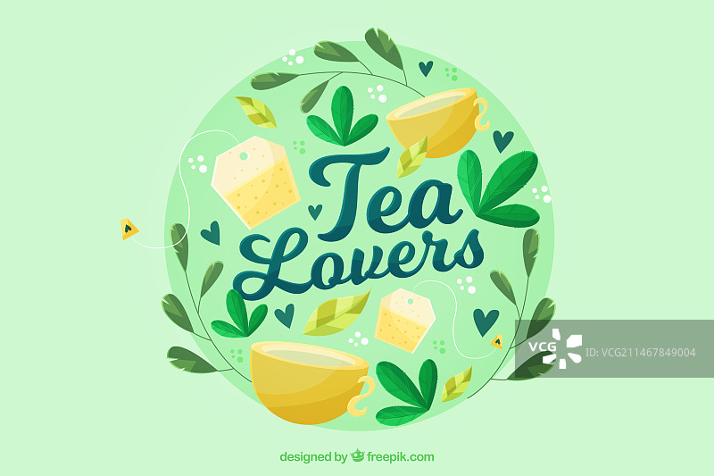 茶叶背景与茶杯图片素材