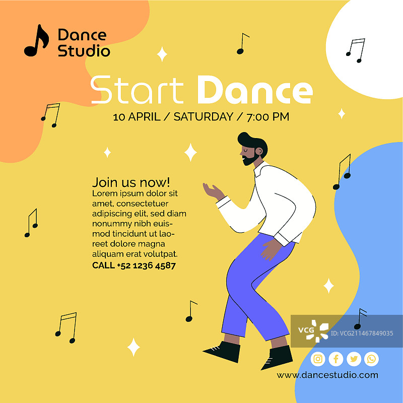 舞蹈比赛宣传单模板图片素材