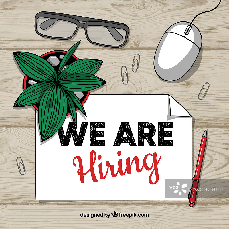 招聘背景，俯视办公桌视角图片素材