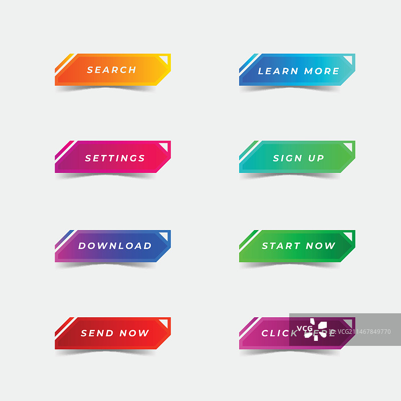 渐变行动呼吁按钮包图片素材