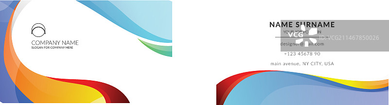 彩色名片模板图片素材