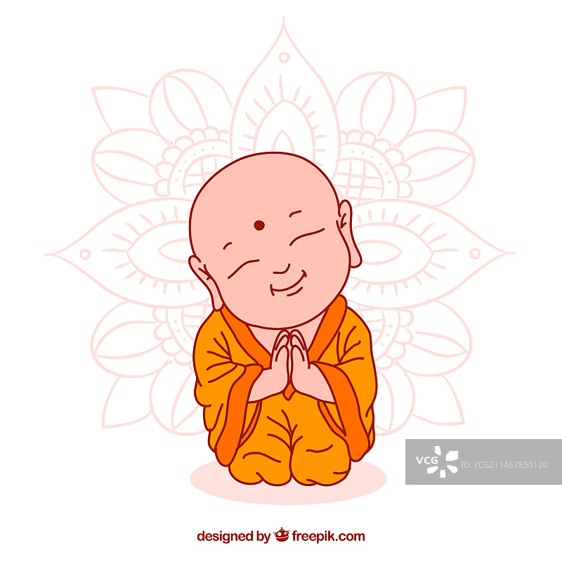 手绘风格的佛像图片素材