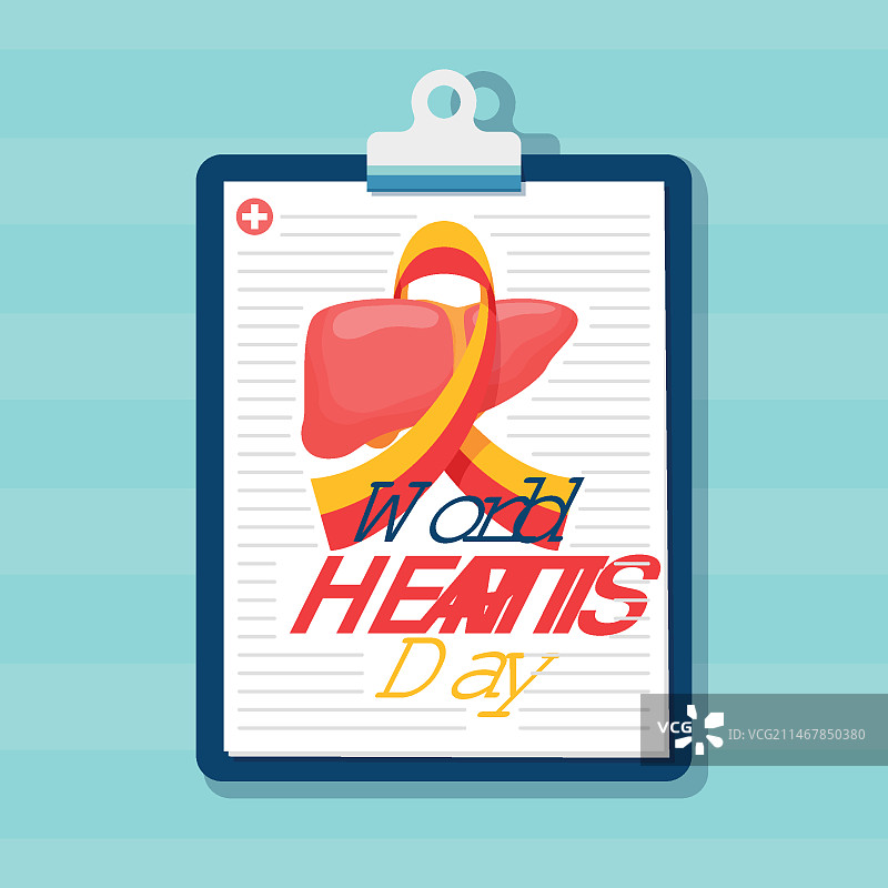 世界肝炎日扁平风插画图片素材