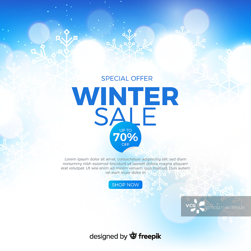 模糊的冬季促销概念图片素材