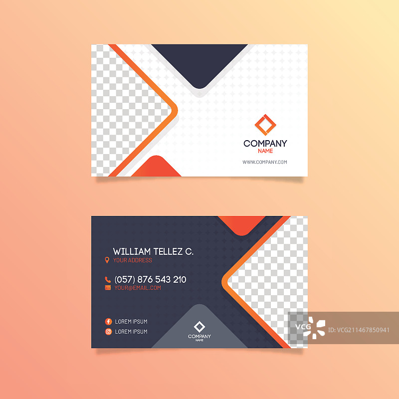 带照片的抽象名片模板图片素材