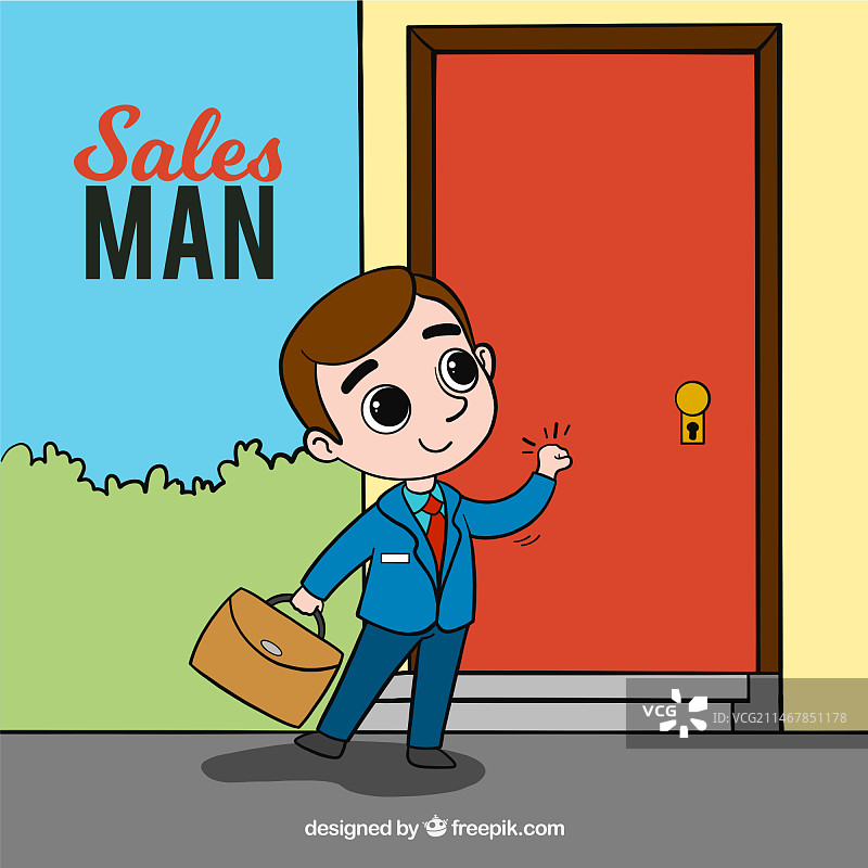 售货员敲门图片素材