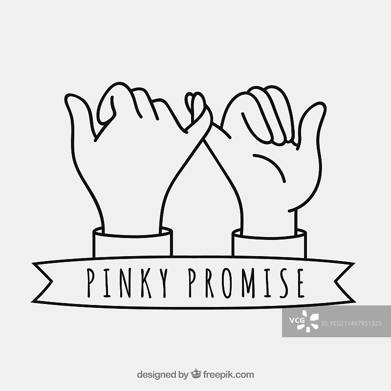 手绘拉钩约定图案图片素材