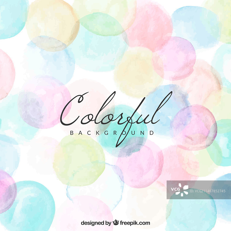 带有水彩圆点的彩色背景图片素材