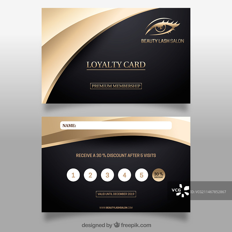 金色设计的优雅会员卡模板图片素材