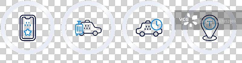 出租车排队等候地点线条图标图片素材