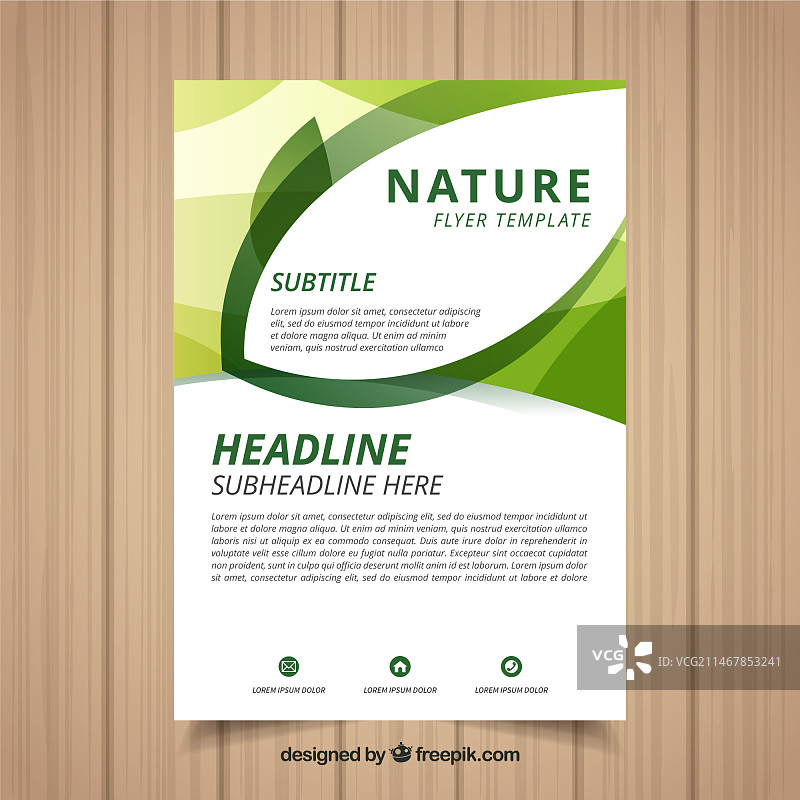 扁平风格现代自然宣传单模板图片素材