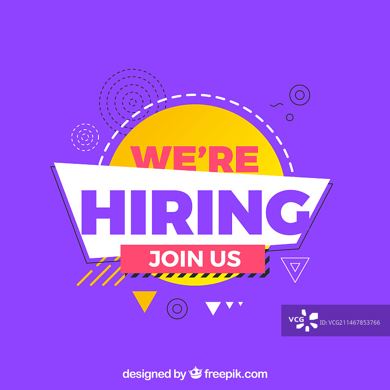扁平风现代招聘职位设计图片素材