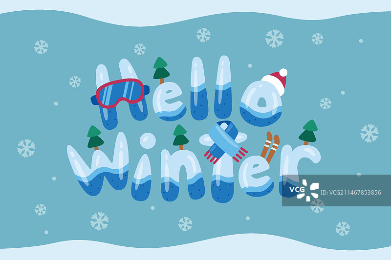 冬季问候语背景图片素材