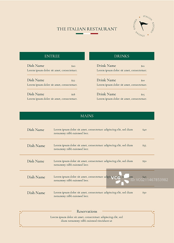 乡村风餐厅菜单模板图片素材