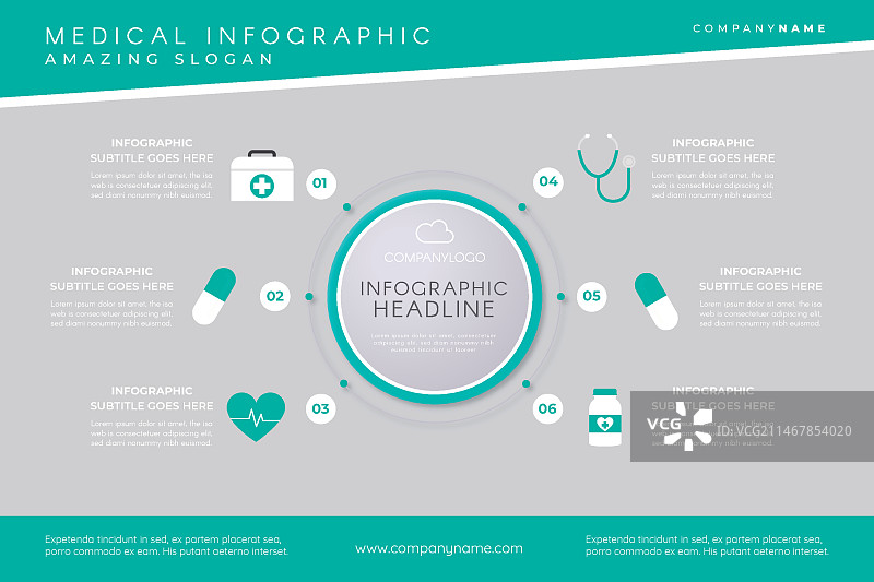 含图片的医疗信息图表模板图片素材