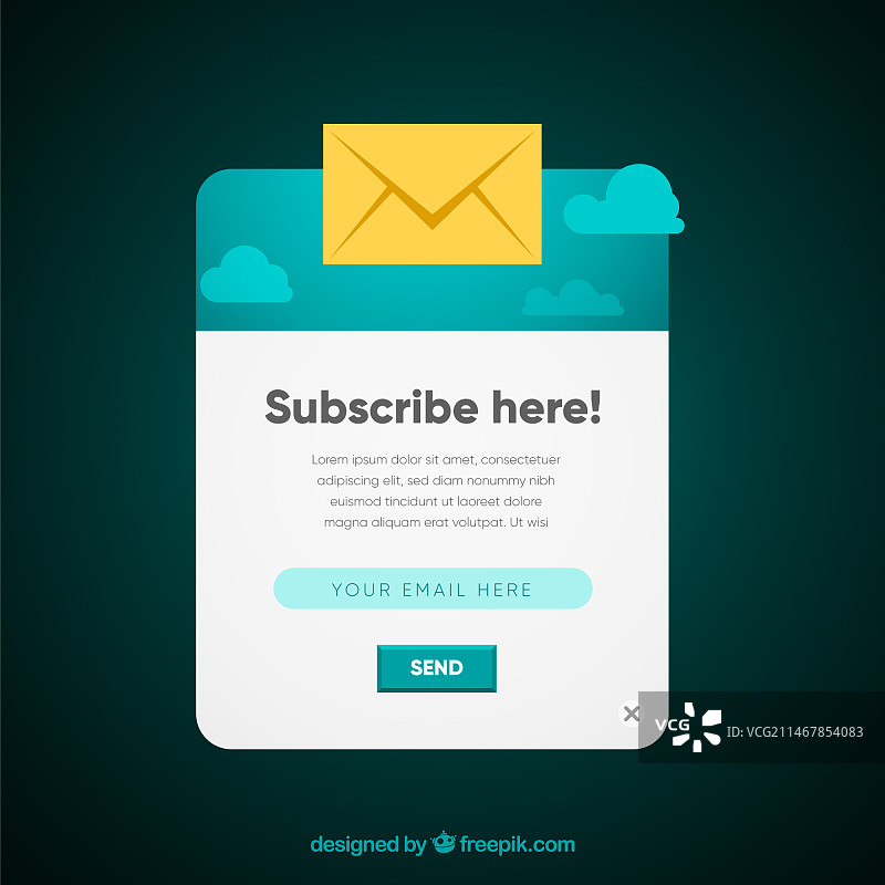 具有扁平设计的现代订阅弹窗图片素材