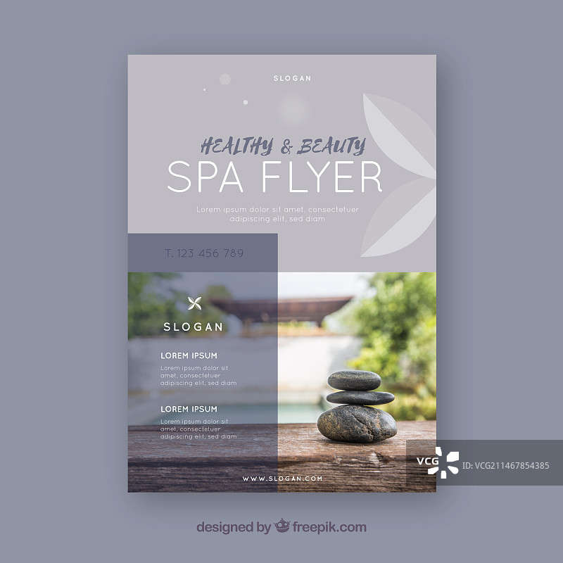 具有优雅风格的现代水疗宣传单模板图片素材