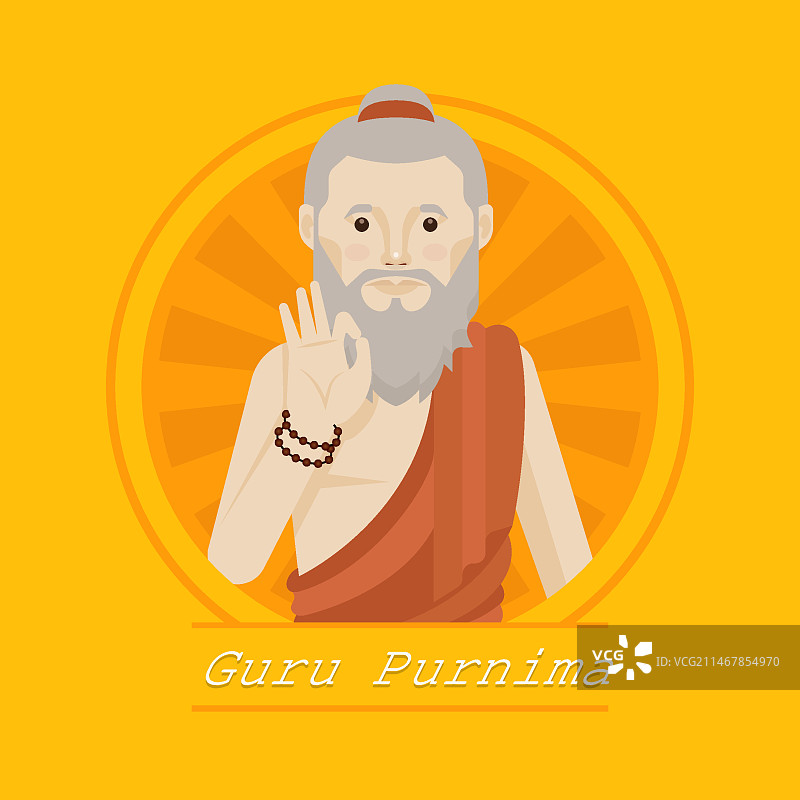 扁平风格的格鲁满月节插画图片素材