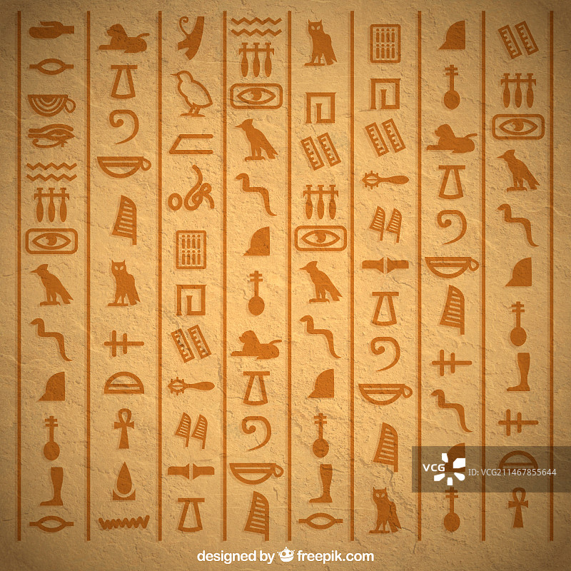 扁平风格埃及象形文字背景图片素材