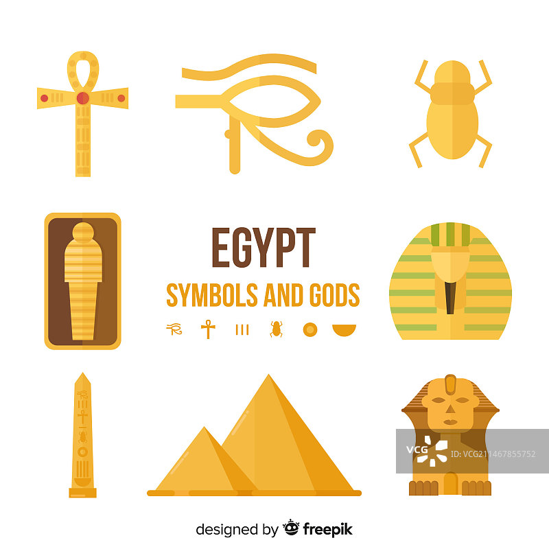 埃及神祇和符号图片素材