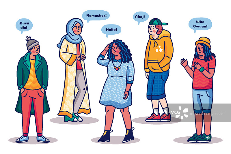 卡通多元文化人物合集图片素材
