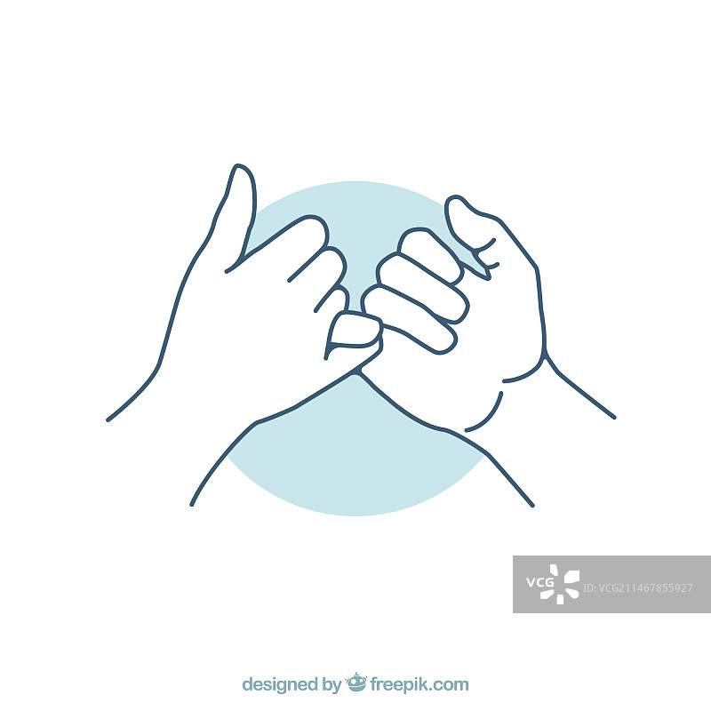 手绘拉钩概念图片素材