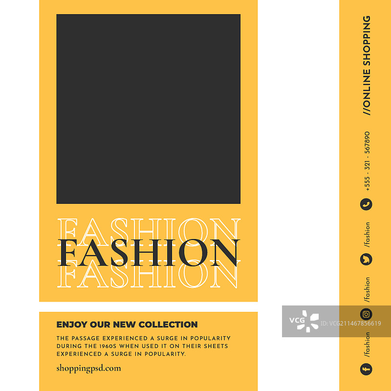 在线购物方形宣传单图片素材