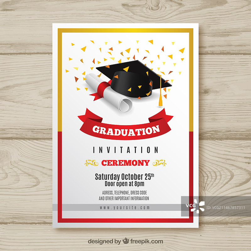 优雅毕业邀请函设计图片素材