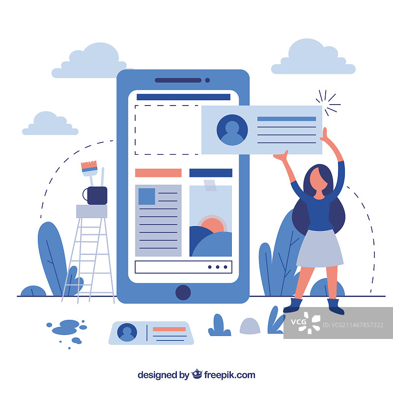 扁平风格的商务着陆页图片素材