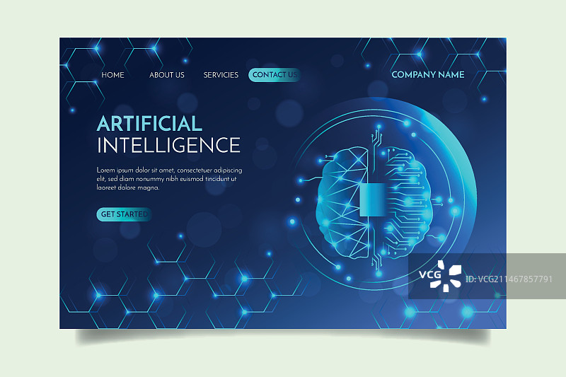 人工智能落地页模板图片素材