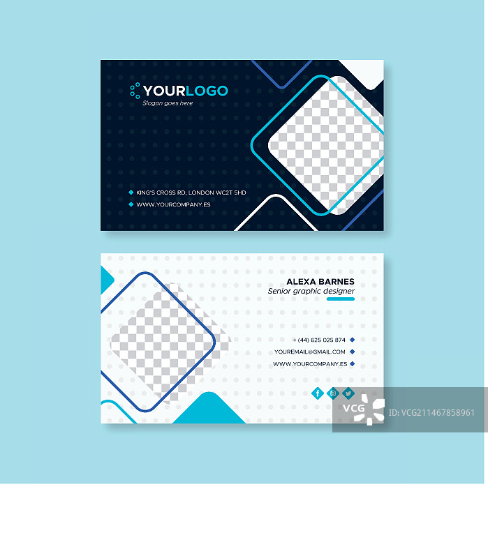 带照片的抽象商务名片模板图片素材