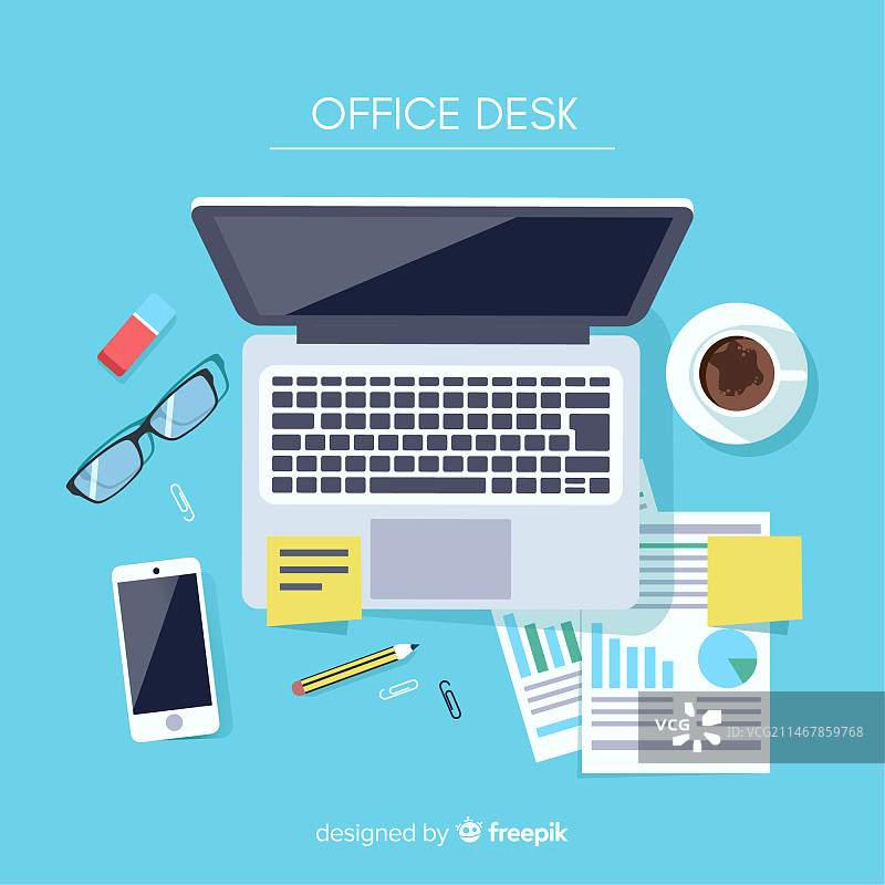 现代办公桌俯视图图片素材