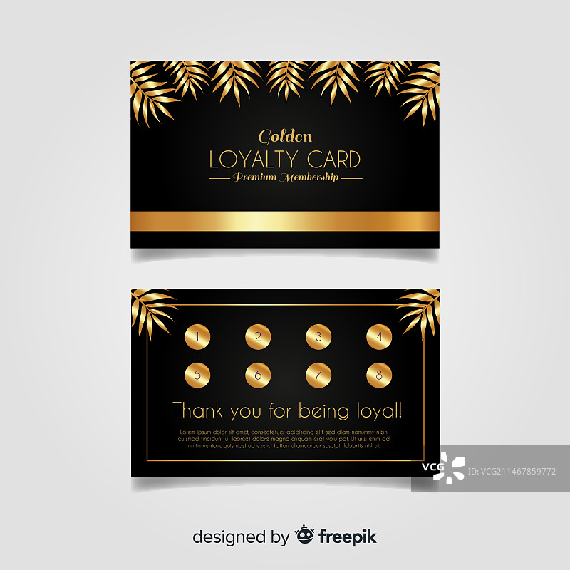 金色风格的优雅会员卡模板图片素材