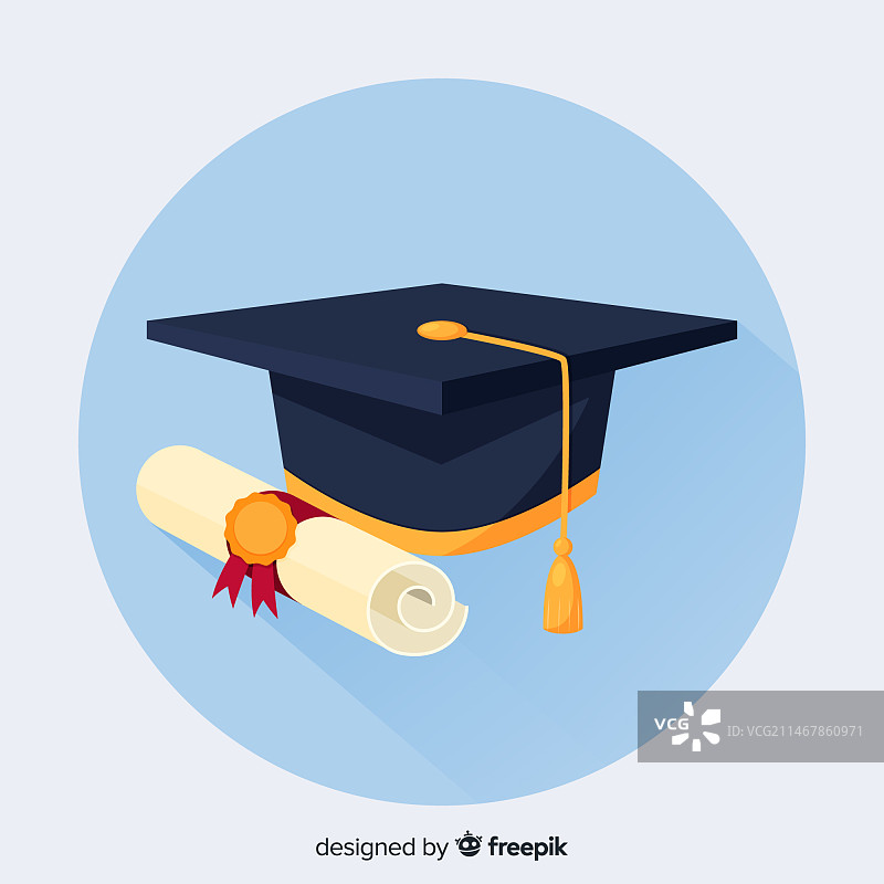 戴着学士帽的大学背景图片素材
