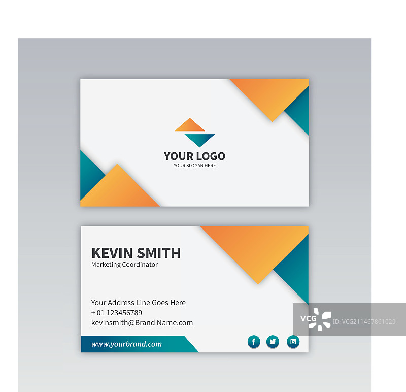 彩色抽象名片模板图片素材