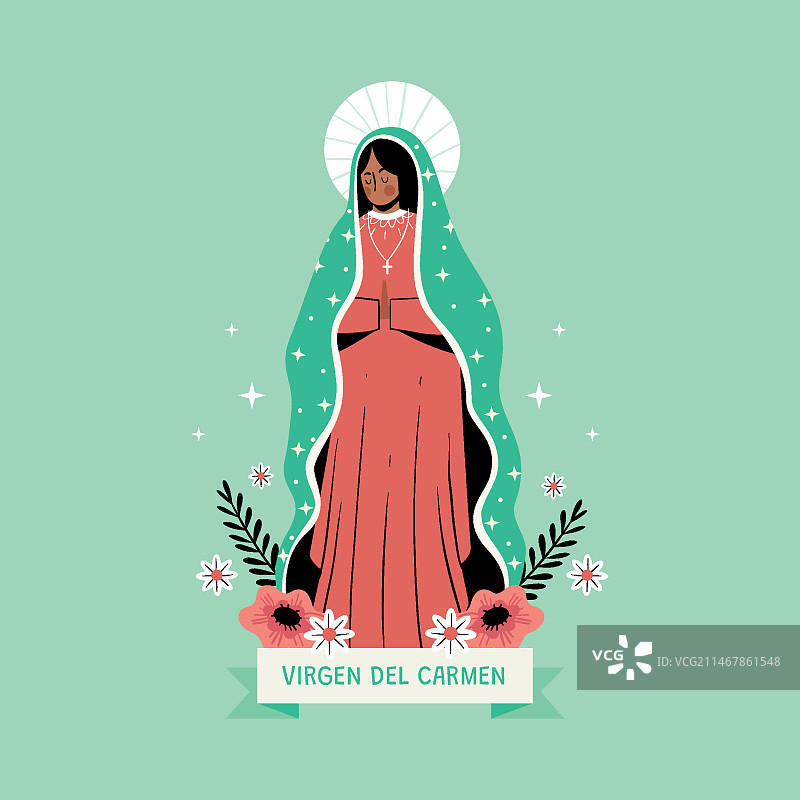 卡门圣母插画图片素材