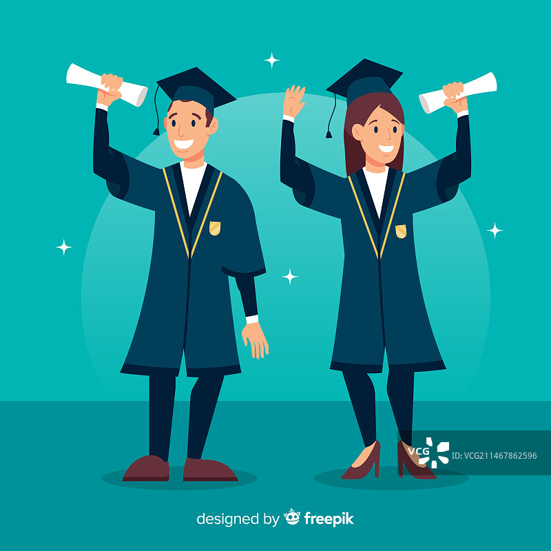 戴着毕业帽的学生图片素材