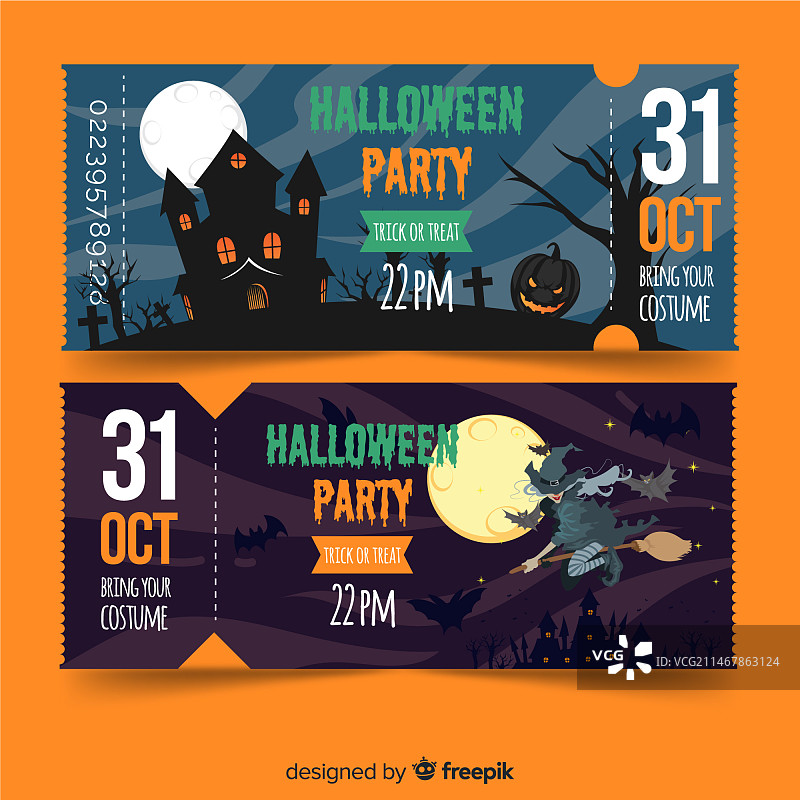 万圣节派对门票合集图片素材