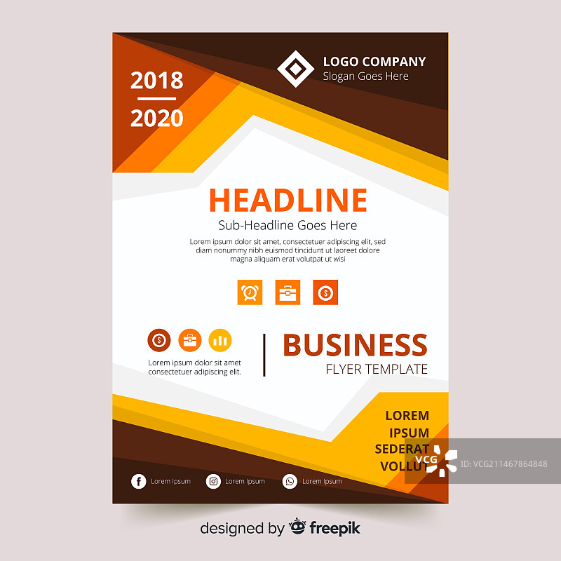 具有抽象设计的彩色商业宣传单图片素材