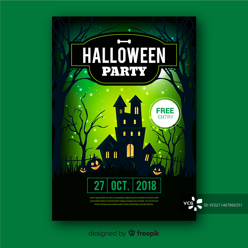逼真设计的万圣节派对海报图片素材