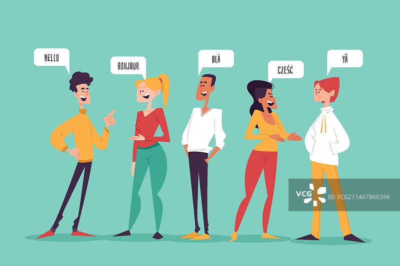 说不同语言的年轻人图片素材